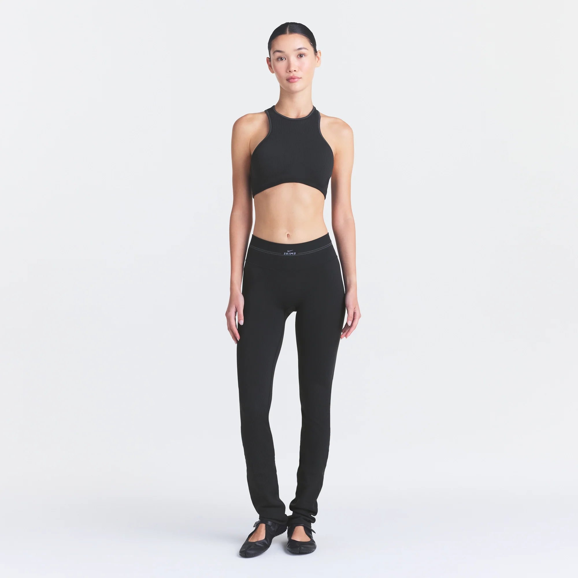NikeSKIMS RIBBED SEAMLESS 34" STRAIGHT LEGGING | OBSIDIAN