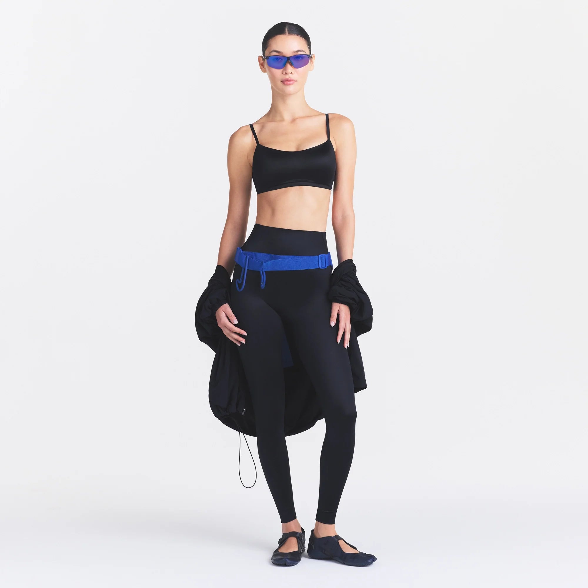 NikeSKIMS SATIN SHINE BONDED WAIST 29" LEGGING | OBSIDIAN