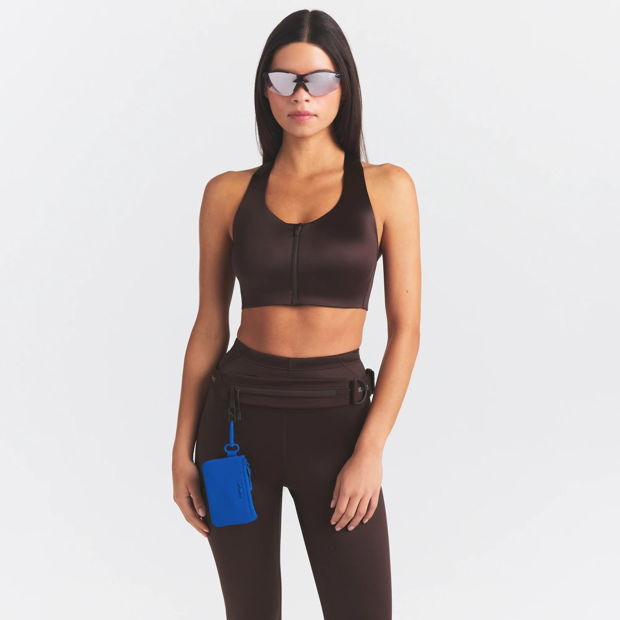 NikeSKIMS SATIN SHINE RACERBACK ZIP FRONT BRA | PHOENIX