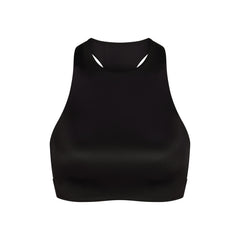 NikeSKIMS SATIN SHINE HIGH NECK BRA | OBSIDIAN