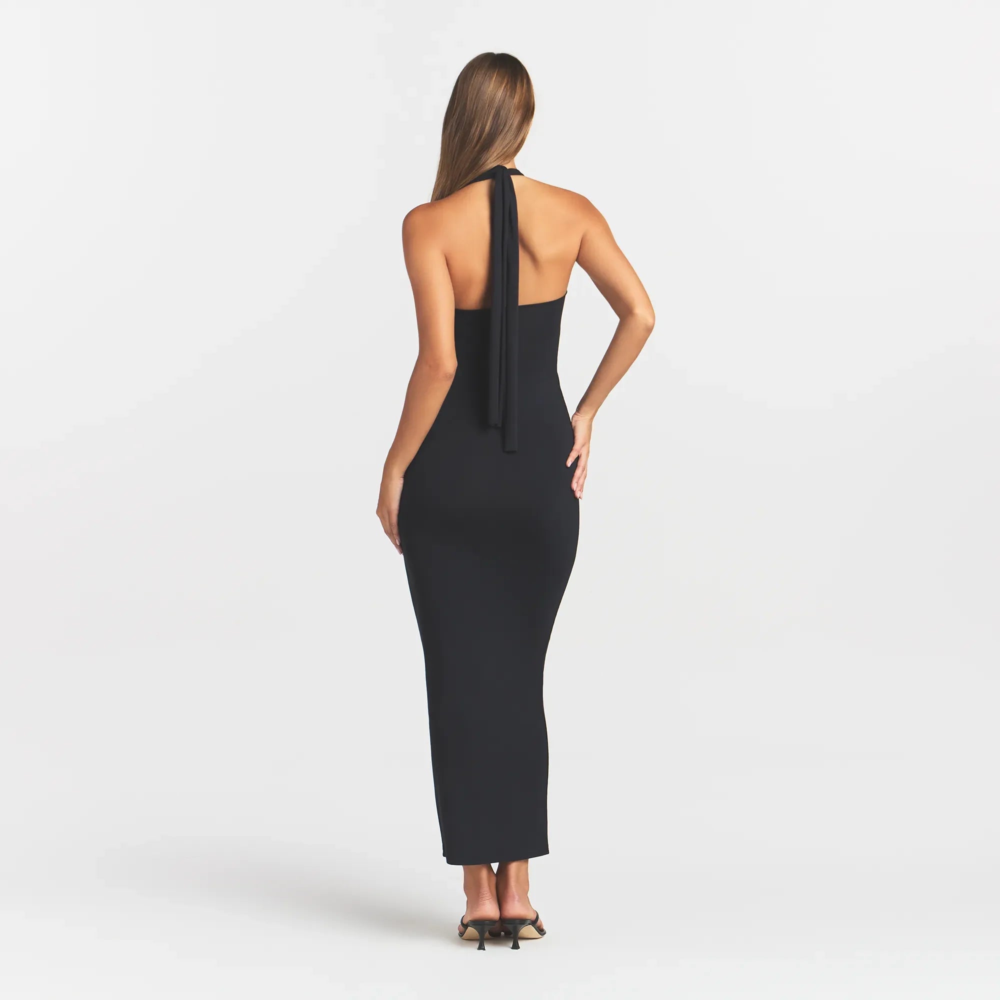 SMOOTH LAYERS CONVERTIBLE LONG DRESS | OBSIDIAN