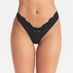 FITS EVERYBODY LACE DIPPED THONG | ONYX