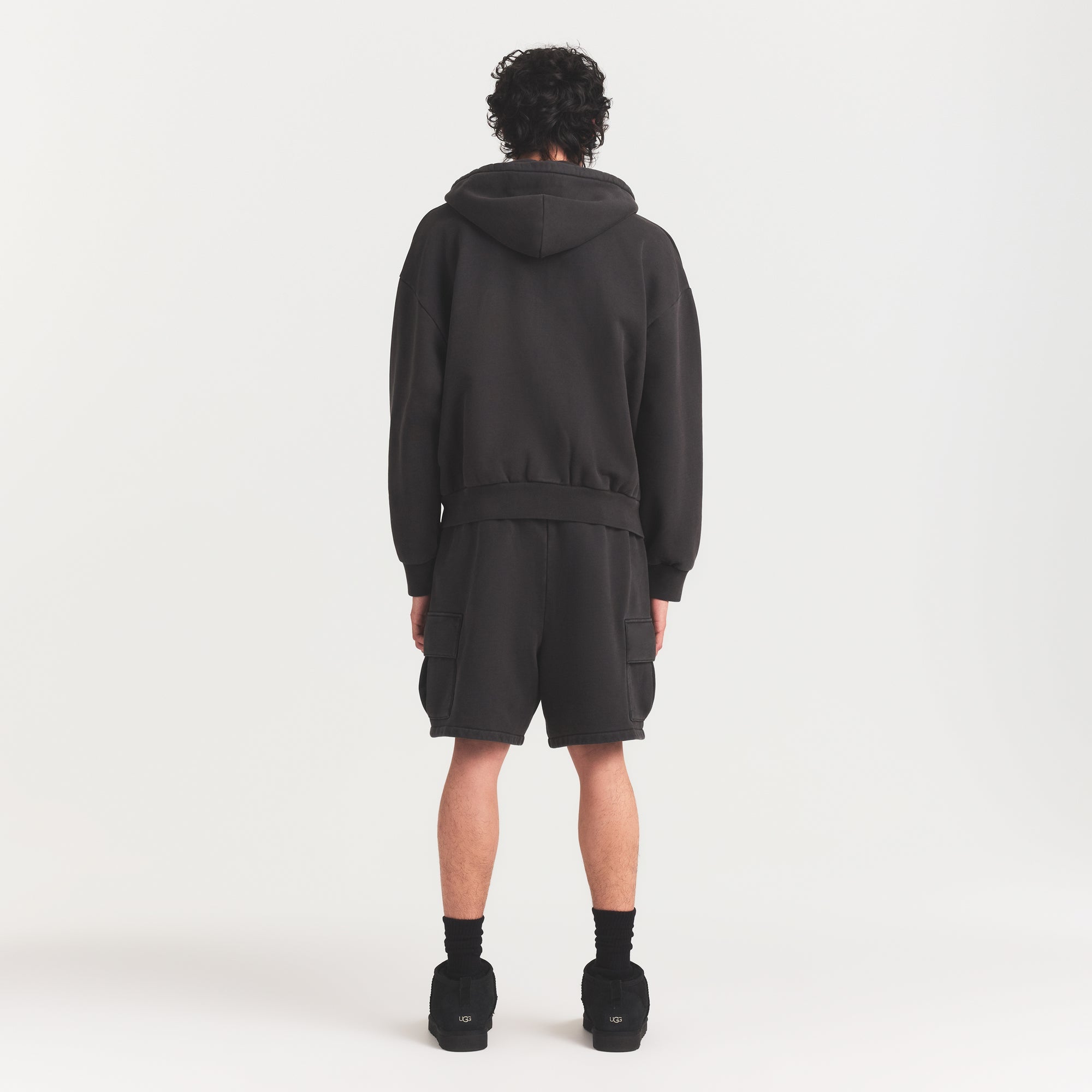 HEAVYWEIGHT FLEECE MENS CARGO SHORT | WASHED ONYX