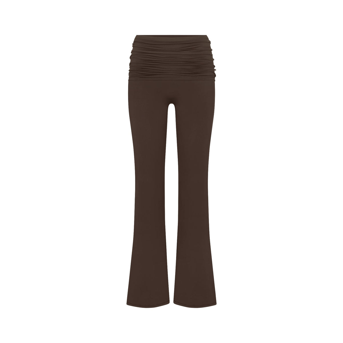 NikeSKIMS MATTE FOLDOVER SLIM FLARE LEGGING | DARK SEPIA
