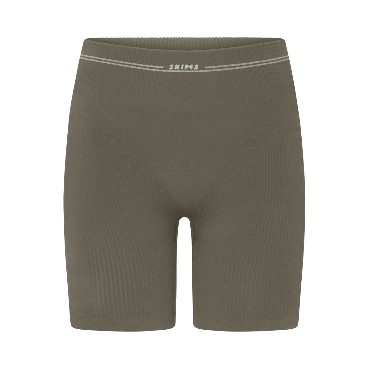 NikeSKIMS RIBBED SEAMLESS 5" BIKER SHORT | DUSTY OAKMOSS