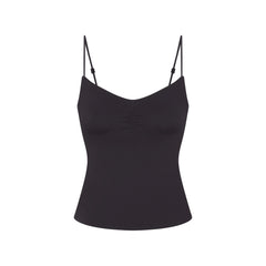NikeSKIMS MATTE SHIRRED FRONT TANK | OBSIDIAN