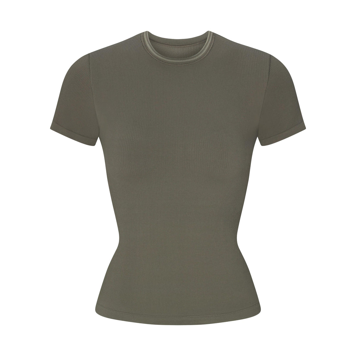 NikeSKIMS RIBBED SEAMLESS BABY T-SHIRT | DUSTY OAKMOSS