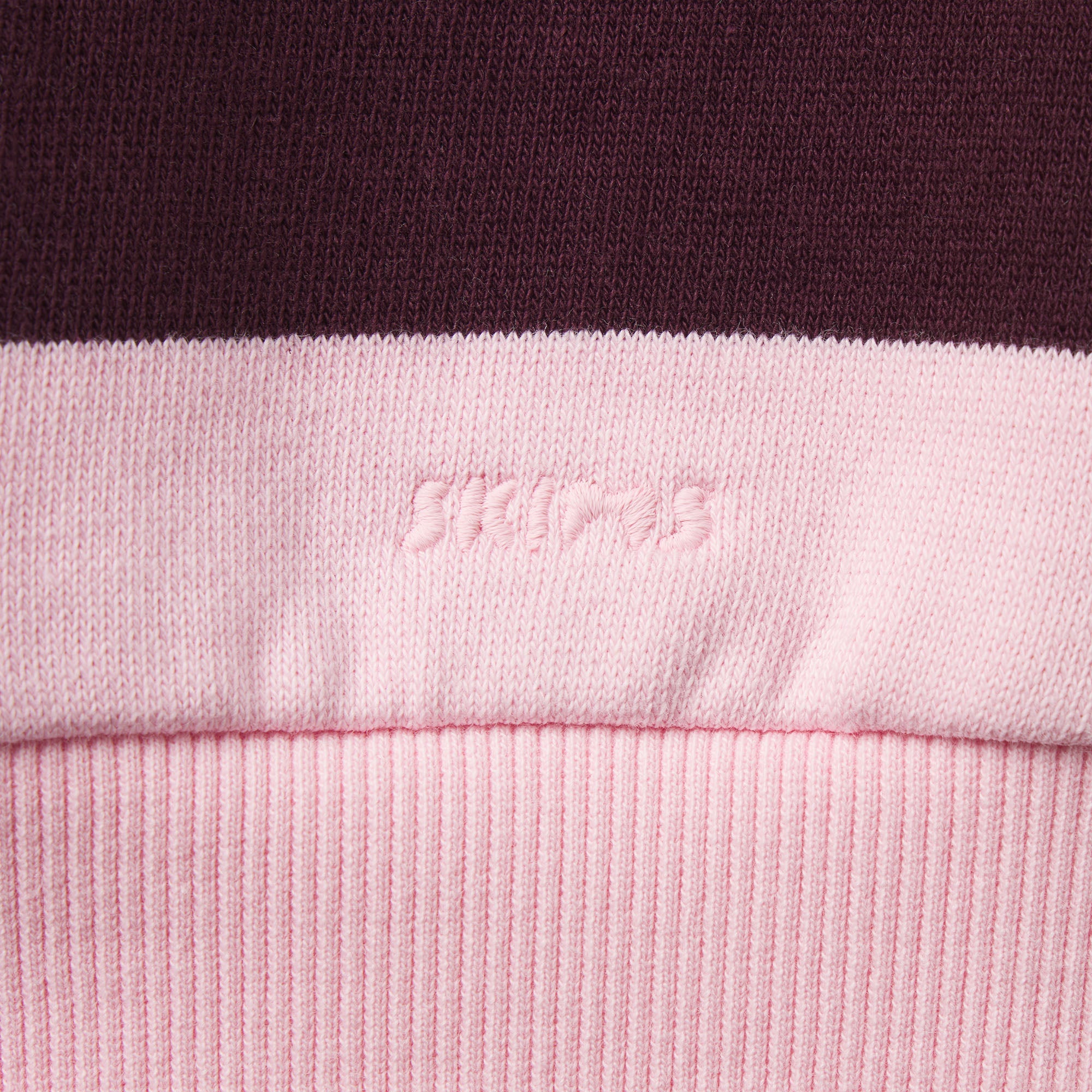 BOYFRIEND FLEECE OVERSIZED POLO | CURRANT RUGBY STRIPE