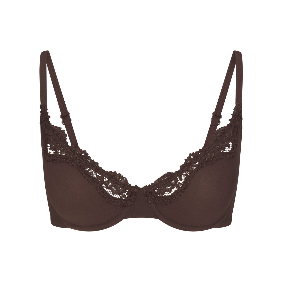 FITS EVERYBODY LACE UNLINED SCOOP BRA | ESPRESSO