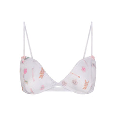 LIGHTWEIGHT SATIN TRIANGLE BRALETTE  | SNOW ESSENTIALS BAG