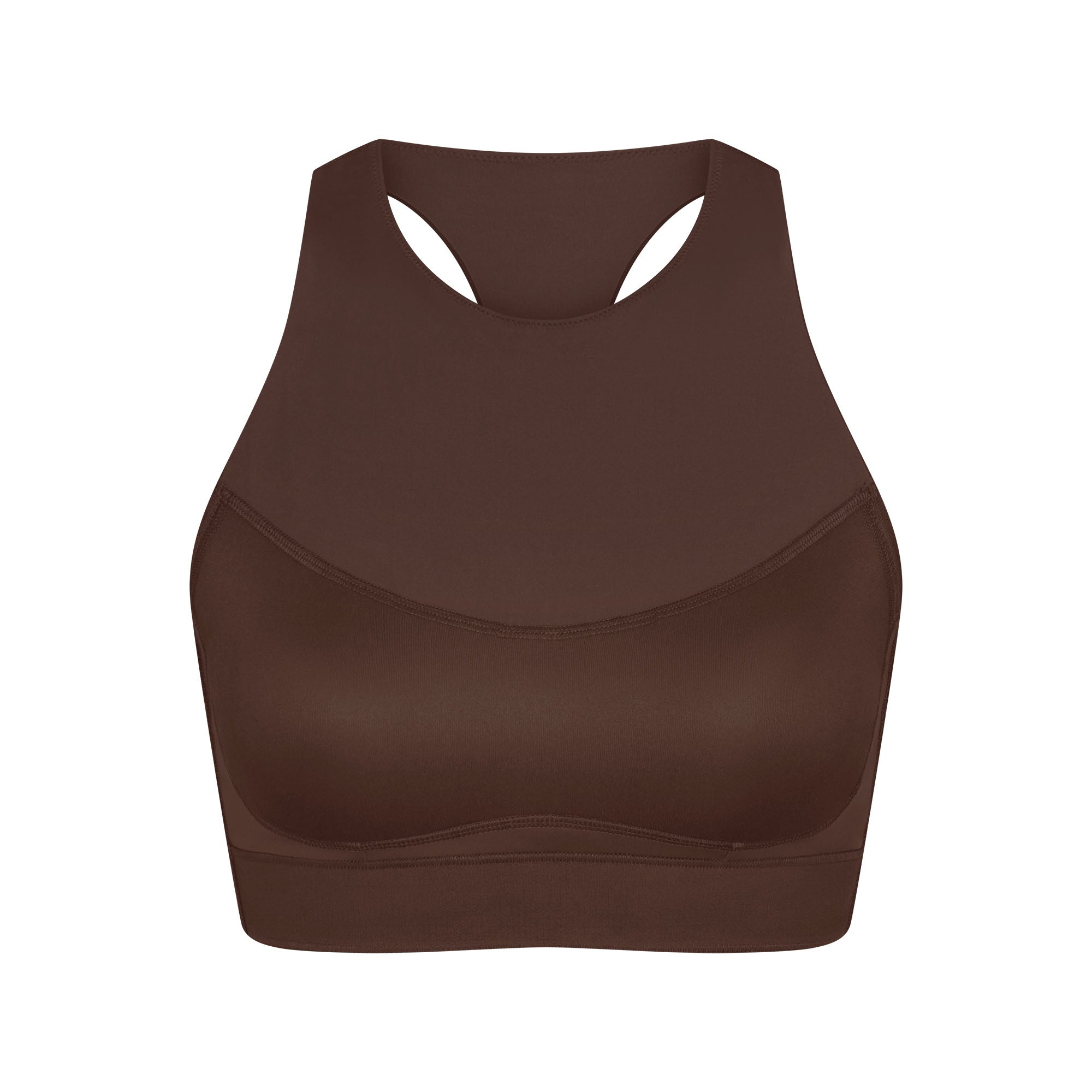 NikeSKIMS MATTE HIGH NECK BRA | DARK SEPIA