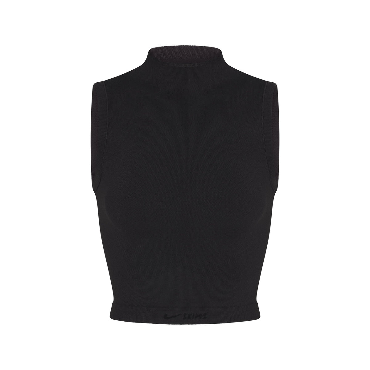 NikeSKIMS VINTAGE SEAMLESS MOCK NECK BRA TOP | OBSIDIAN