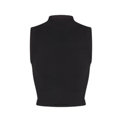 NikeSKIMS VINTAGE SEAMLESS MOCK NECK BRA TOP | OBSIDIAN