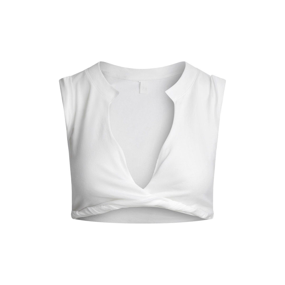 SWIM COVER-UPS COTTON PLUNGE TWIST TOP | SNOW