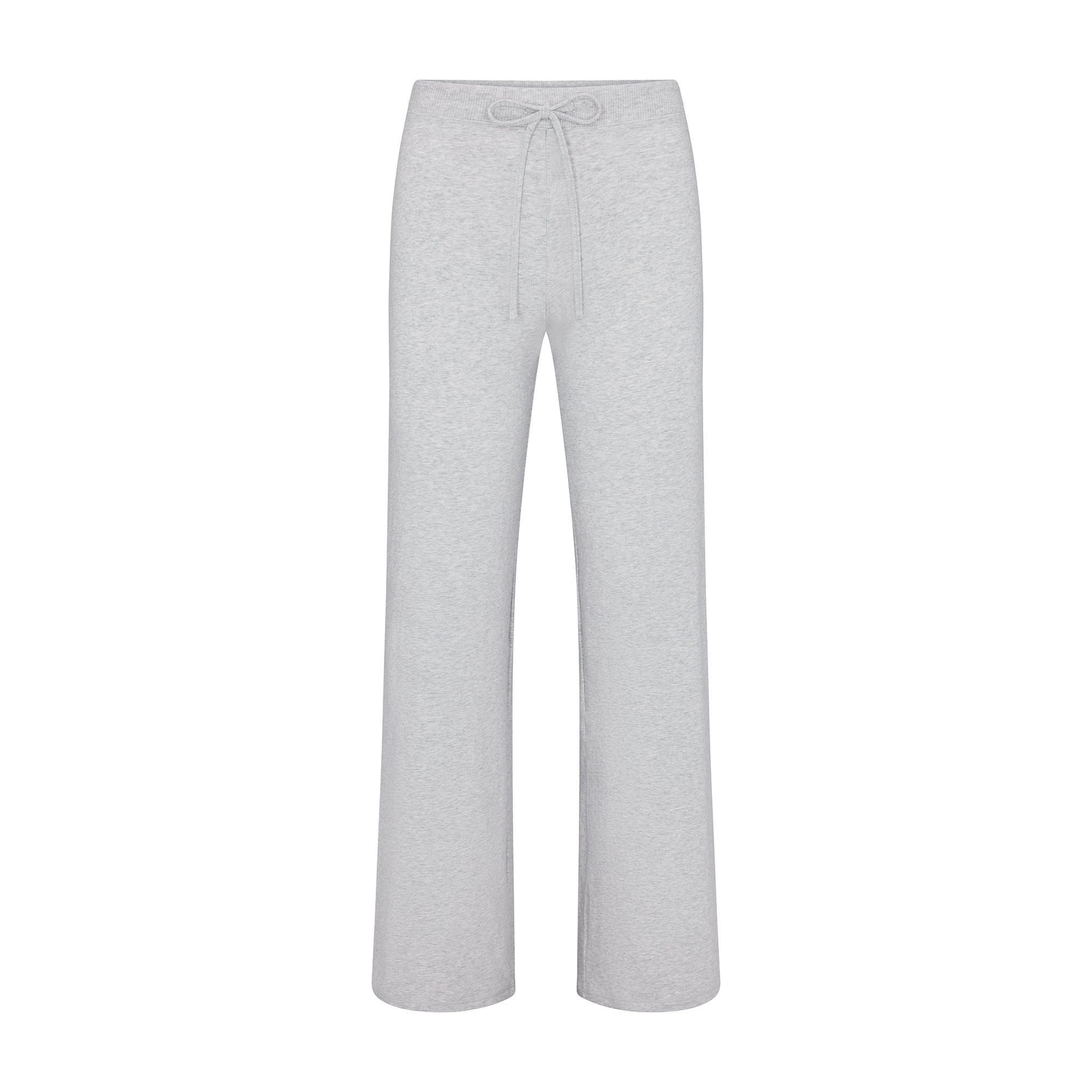 COTTON JERSEY STRAIGHT LEG PANT | LIGHT HEATHER GREY