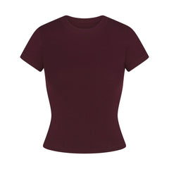 COTTON RIB T-SHIRT | CURRANT