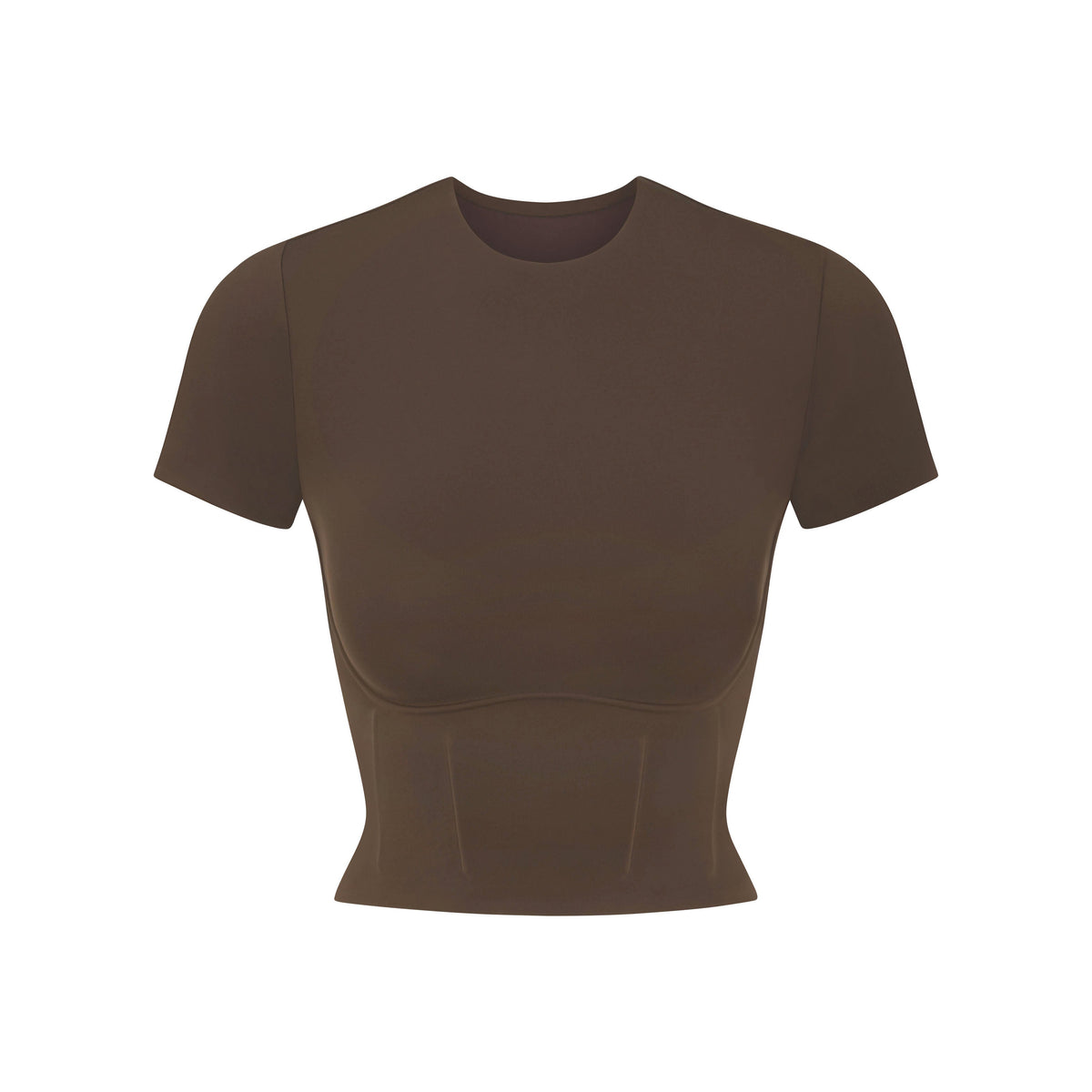 NikeSKIMS MATTE CROPPED CORSET T-SHIRT | DARK SEPIA