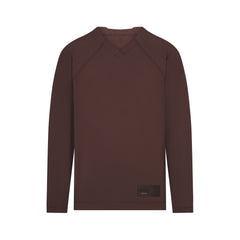 NikeSKIMS AIRY V-NECK OVERSIZED LONG SLEEVE TOP | DARK SEPIA