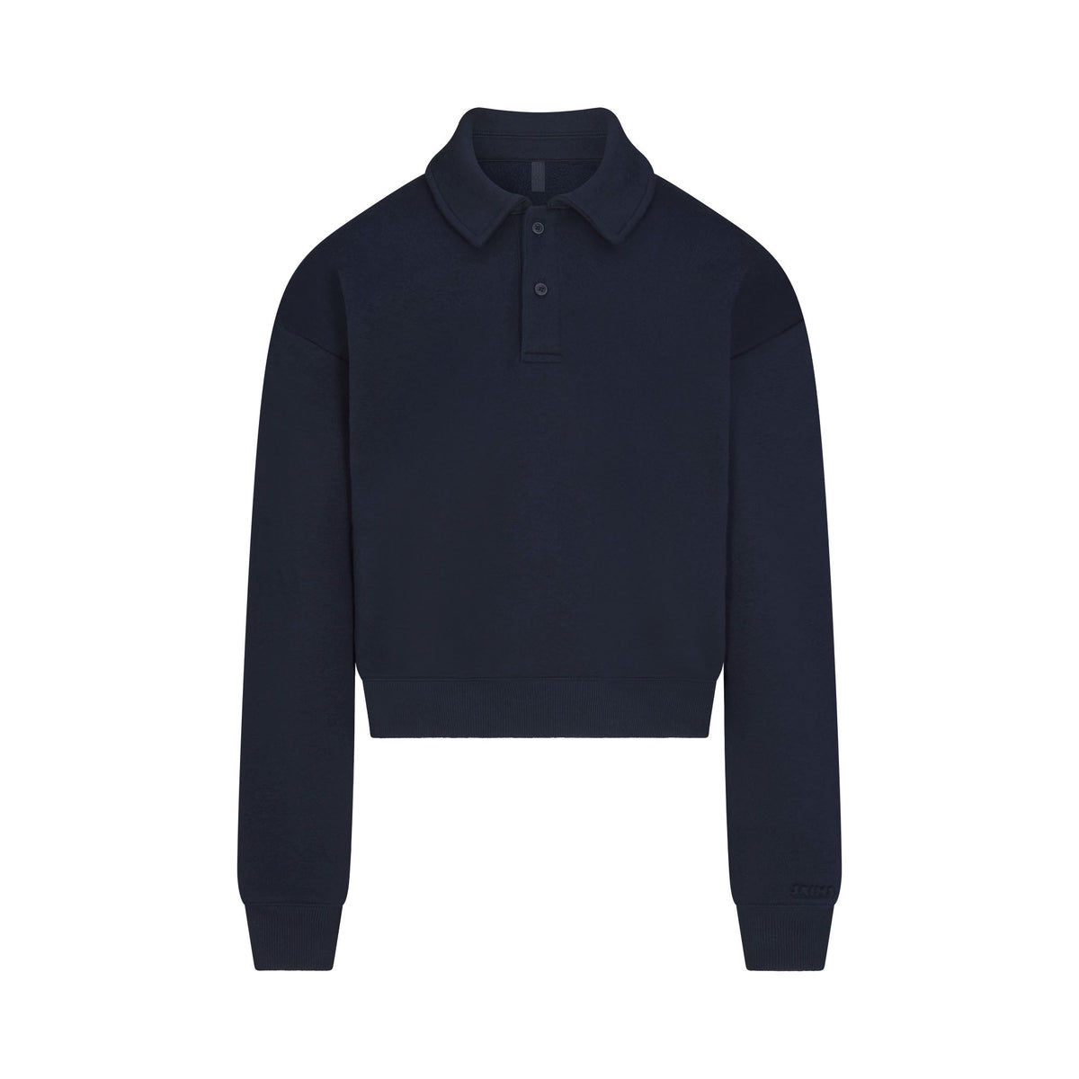 COTTON FLEECE POLO SWEATSHIRT | NAVY