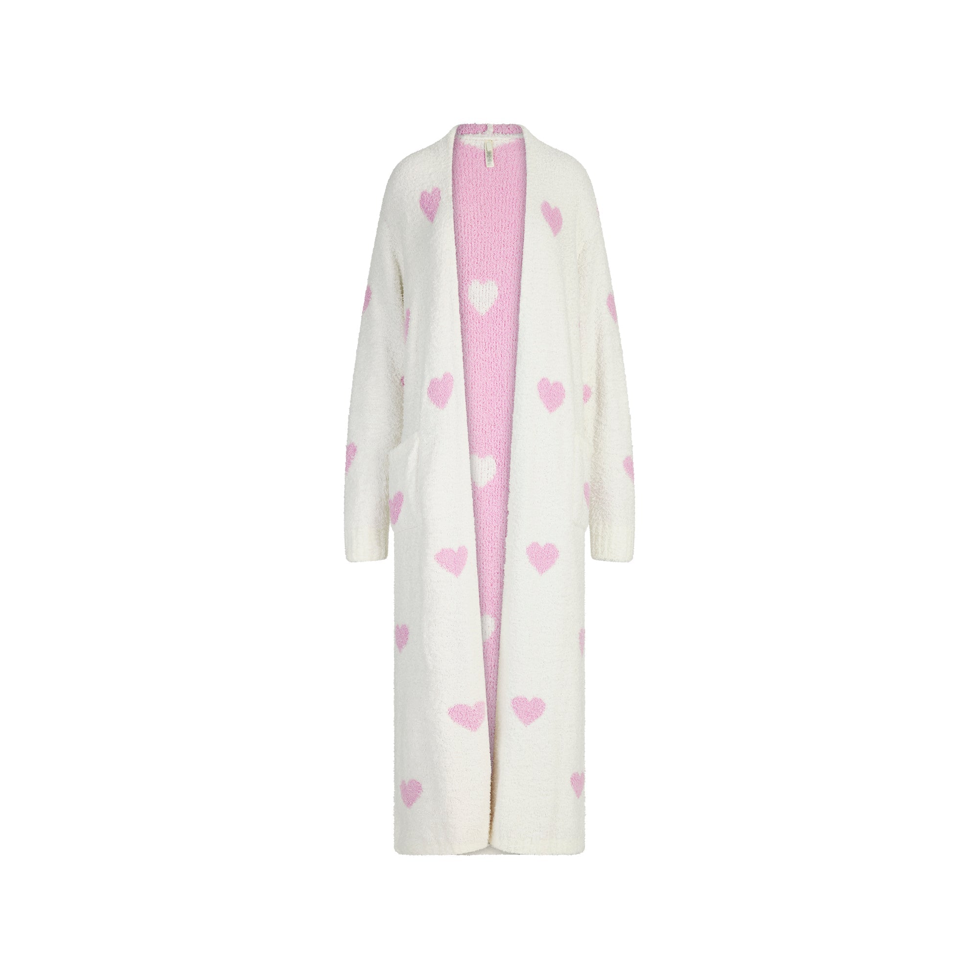 COZY KNIT UNISEX ROBE | IVORY SPACED HEARTS