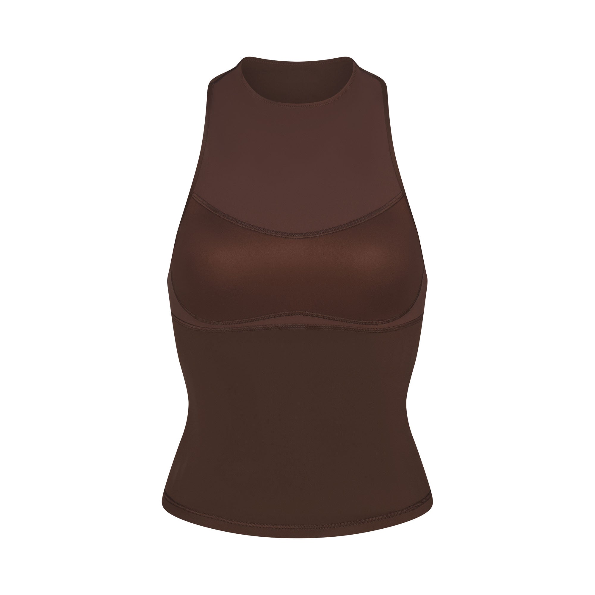 NikeSKIMS MATTE MOCK NECK RACER TANK | DARK SEPIA