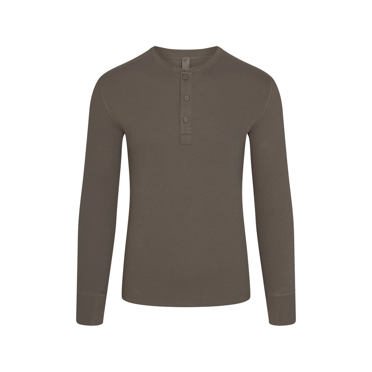 SKIMS COTTON RIB MENS HENLEY | JUNGLE