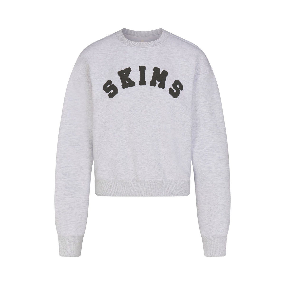 COTTON FLEECE LOGO CLASSIC CREWNECK | LIGHT HEATHER GREY WITH ONYX LOGO
