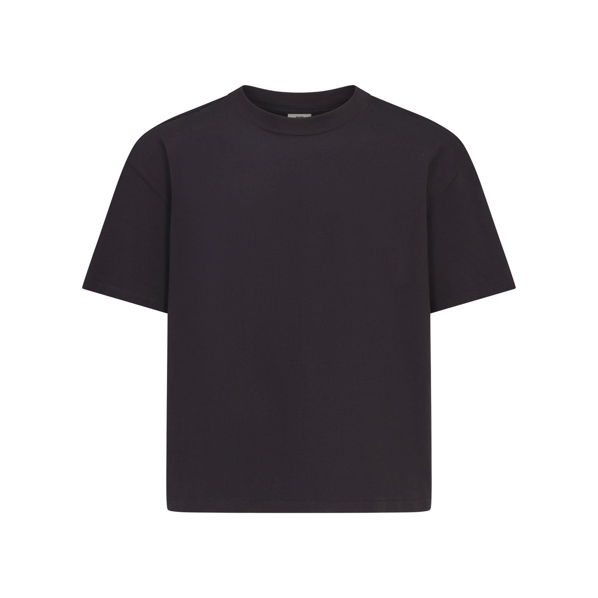 HEAVYWEIGHT COTTON MENS RELAXED CROPPED CREWNECK | OBSIDIAN