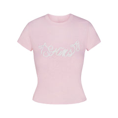 WORN IN JERSEY T-SHIRT | PEONY SKIMS BOW