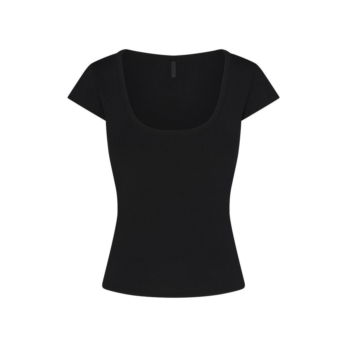 REFINED KNIT SCOOP NECK TOP | OBSIDIAN