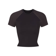NikeSKIMS MATTE SHINE MIX CROPPED BABY T-SHIRT | OBSIDIAN AND IGNEOUS