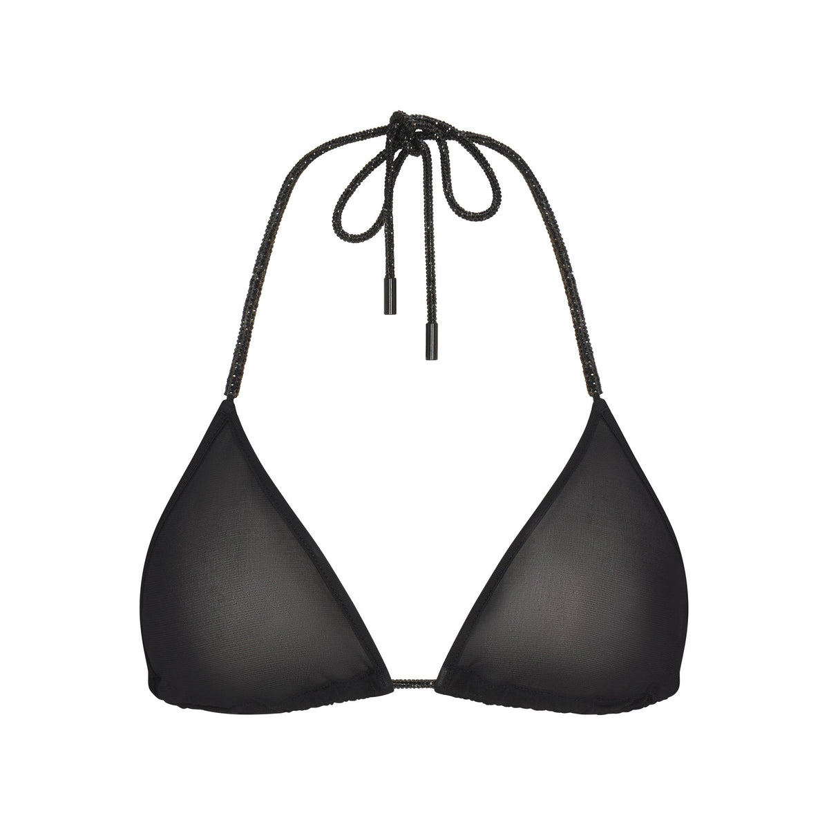 RHINESTONE KNIT TRIANGLE BRALETTE | ONYX