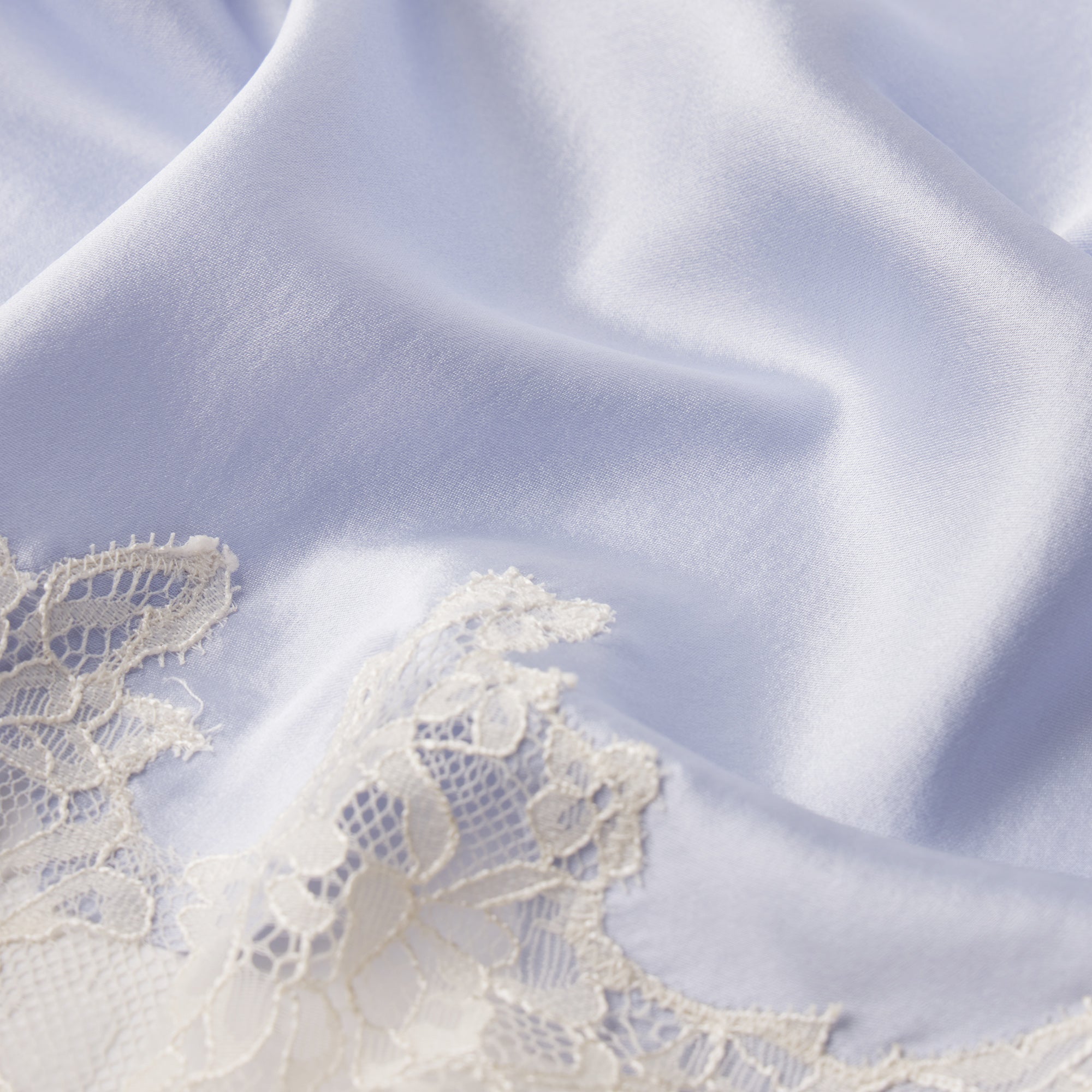 SILK LACE STRAIGHT LEG PANT | PERIWINKLE CONTRAST