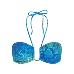 SIGNATURE SWIM HALTER BIKINI TOP | AQUA OMBRE SNAKE