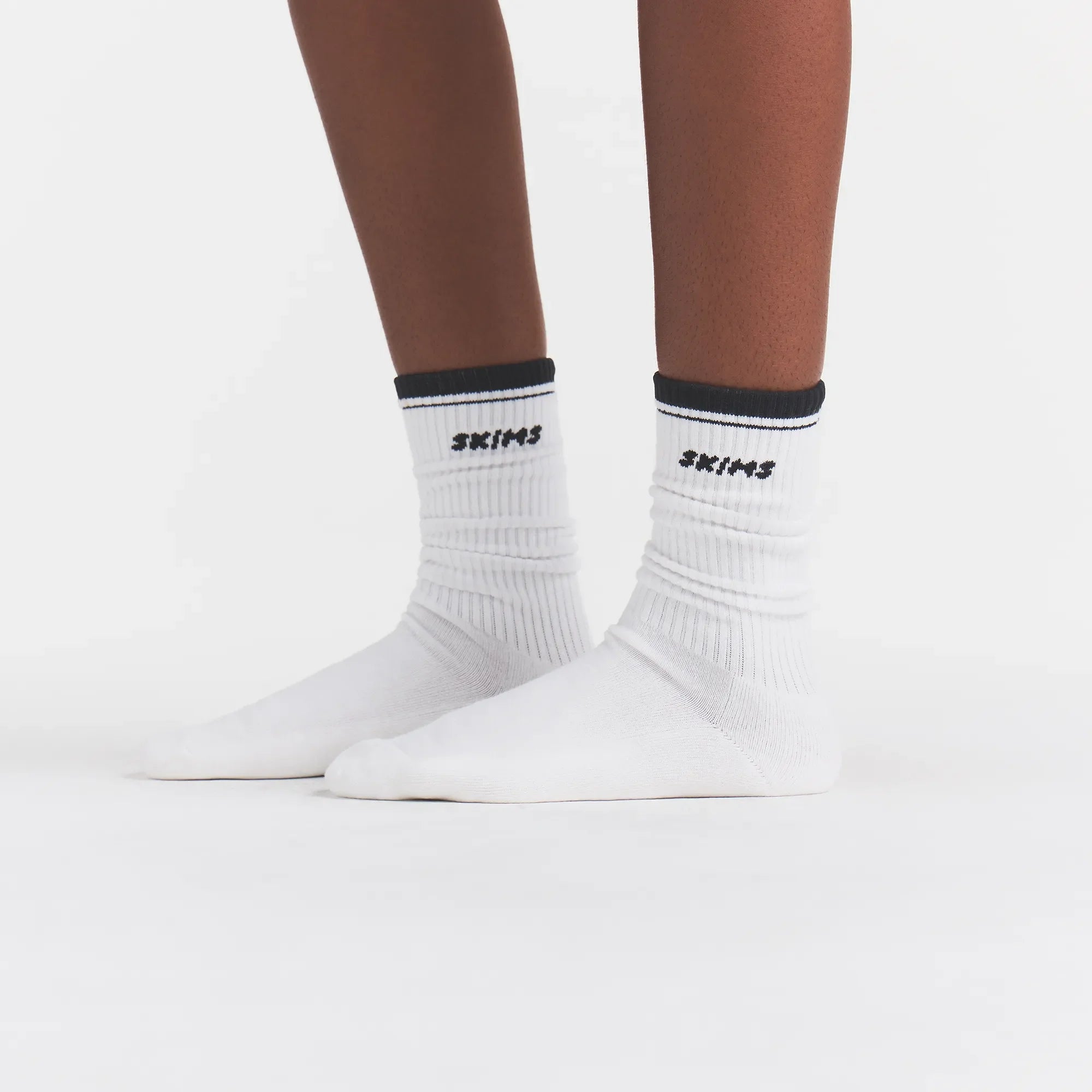 SKIMS SOCKS RIBBED CREW LOGO SOCK 3-PACK | CHERRY BLOSSOM MULTI