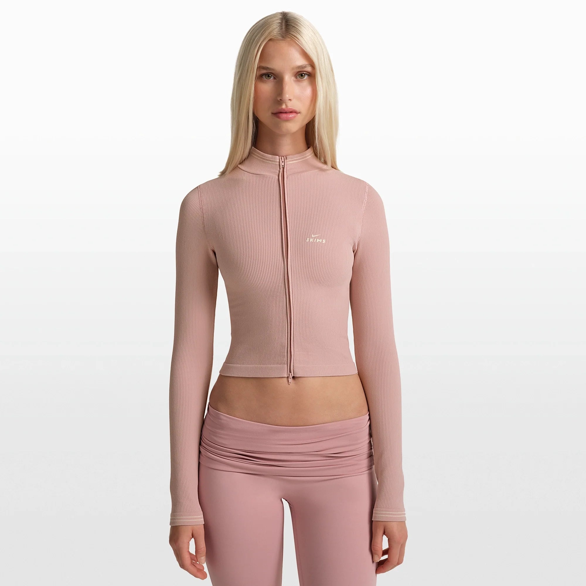 NikeSKIMS RIBBED SEAMLESS ZIP UP CROP JACKET | HIMALAYAN
