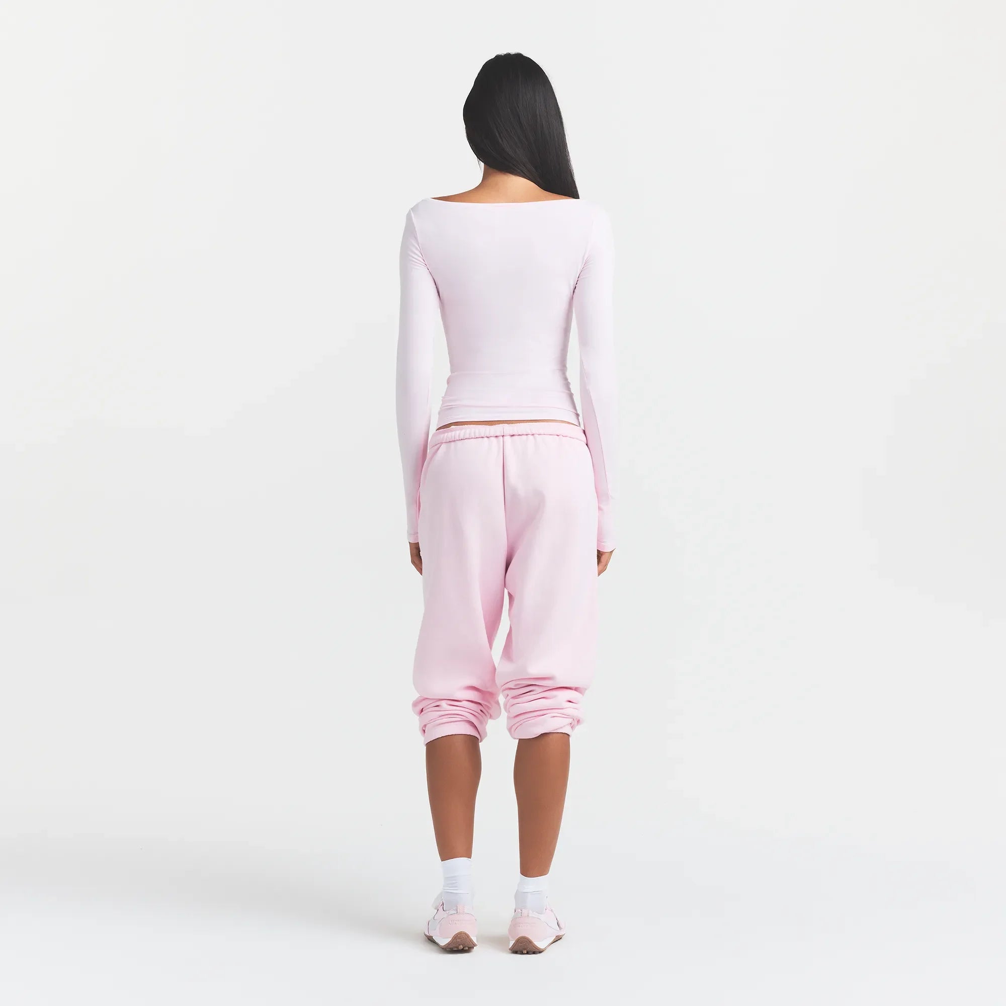 COTTON JERSEY LONG SLEEVE BOATNECK TOP | CHERRY BLOSSOM
