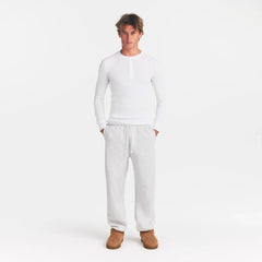 SKIMS COTTON RIB MENS HENLEY | CHALK