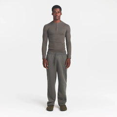 SKIMS COTTON RIB MENS HENLEY | JUNGLE