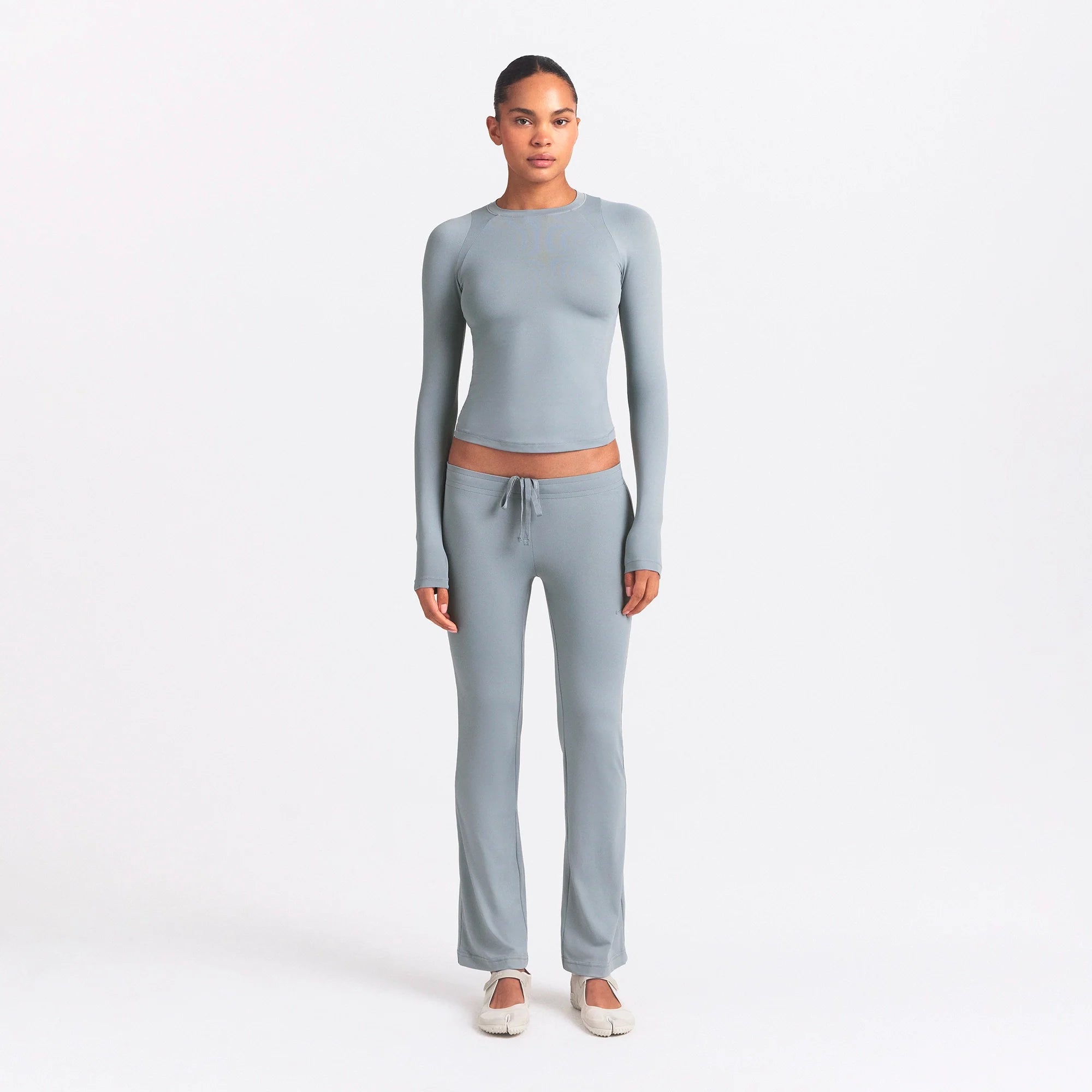 NikeSKIMS AIRY LONG SLEEVE CREW NECK TOP | WASHED PACIFIC