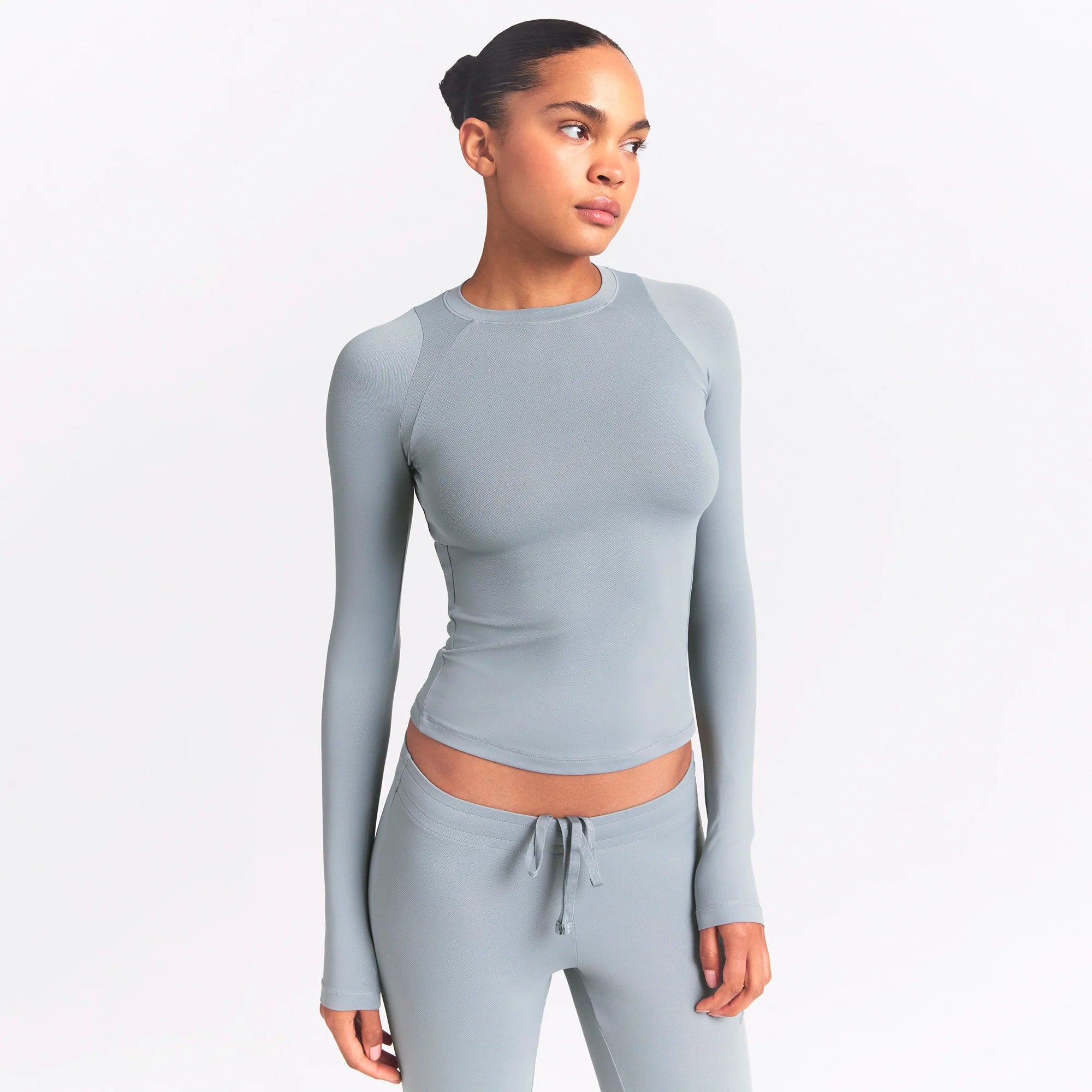 NikeSKIMS AIRY LONG SLEEVE CREW NECK TOP | WASHED PACIFIC