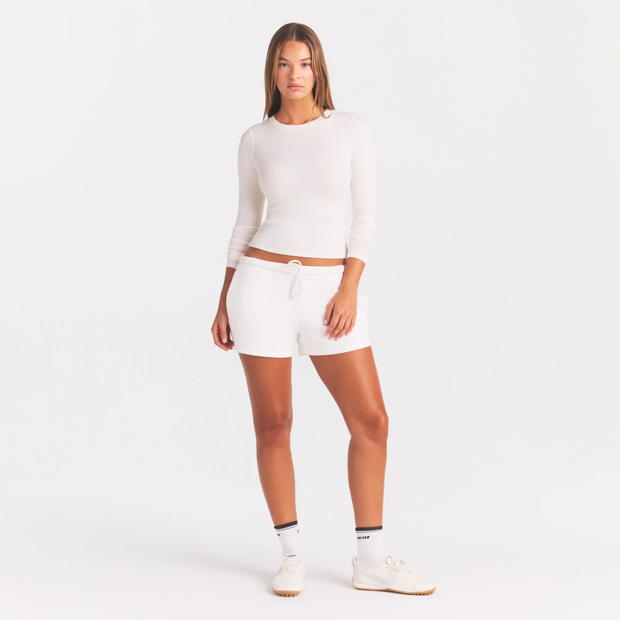 COTTON RIB LONG SLEEVE T-SHIRT | MARBLE