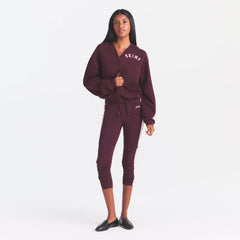 COTTON FLEECE CLASSIC ZIP UP HOODIE | CURRANT ARCHED SKIMS PLAID