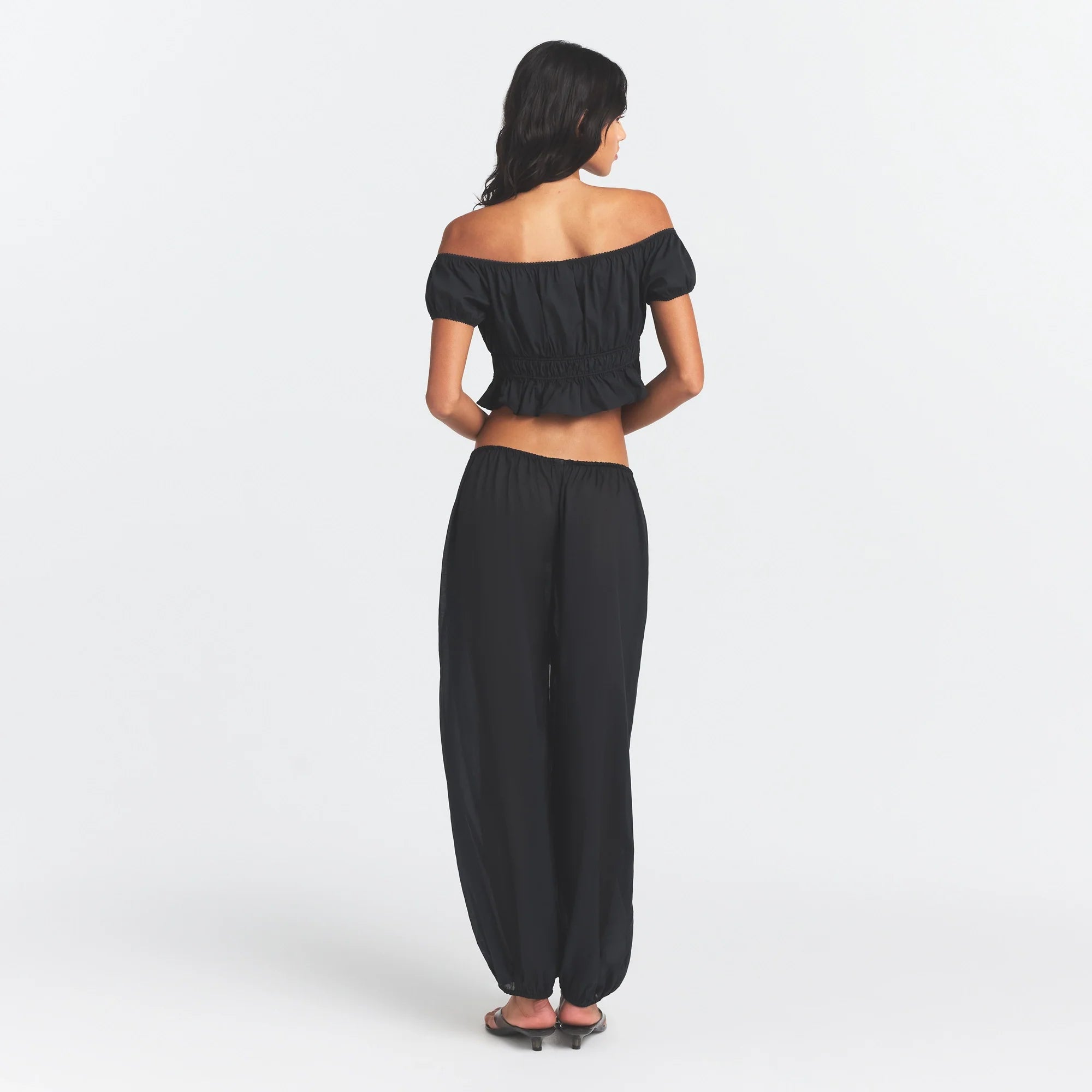POPLIN APPAREL OFF THE SHOULDER TOP | ONYX
