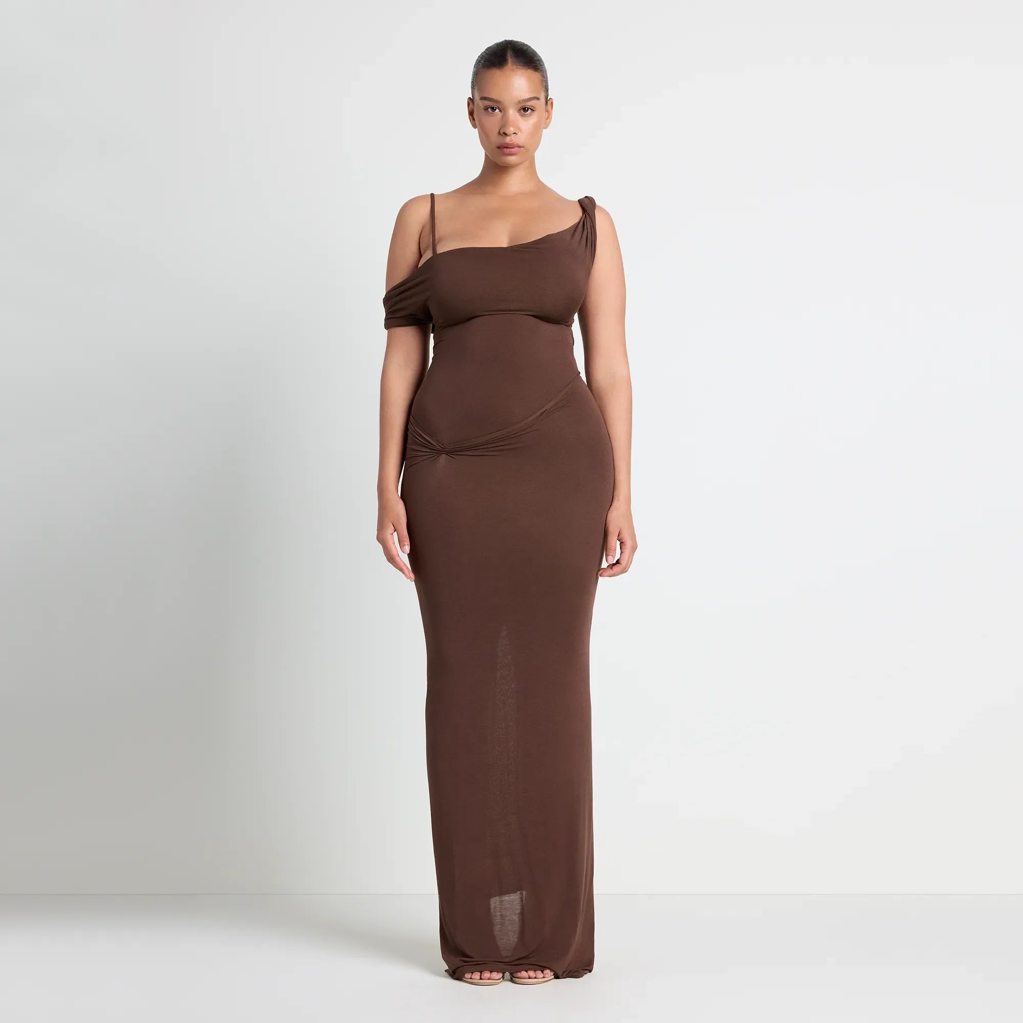 VETTESE X SKIMS SHEER MODAL DRAPED BRALETTE | COCOA