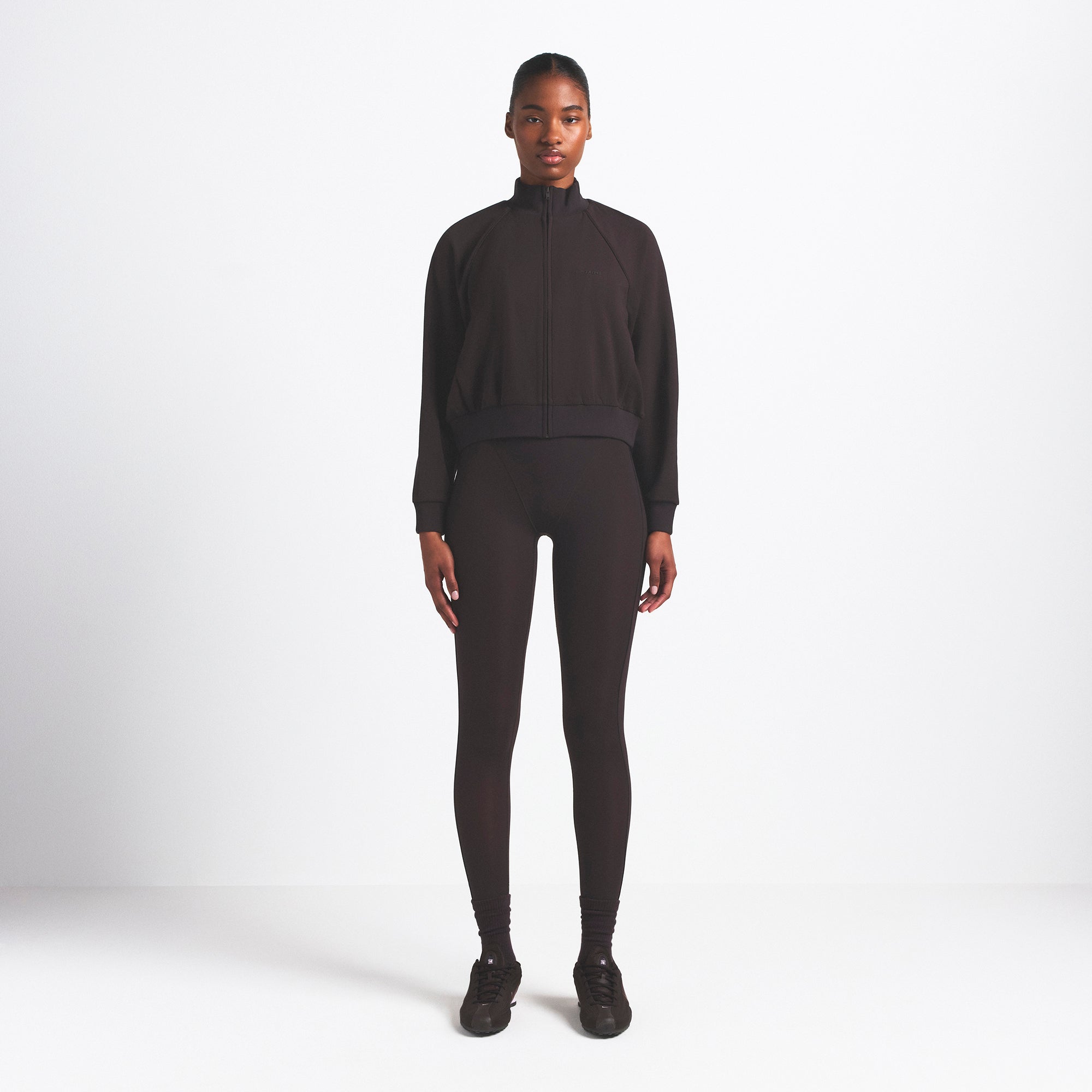 NikeSKIMS MATTE TRICOT TRACK JACKET | DARK ROAST