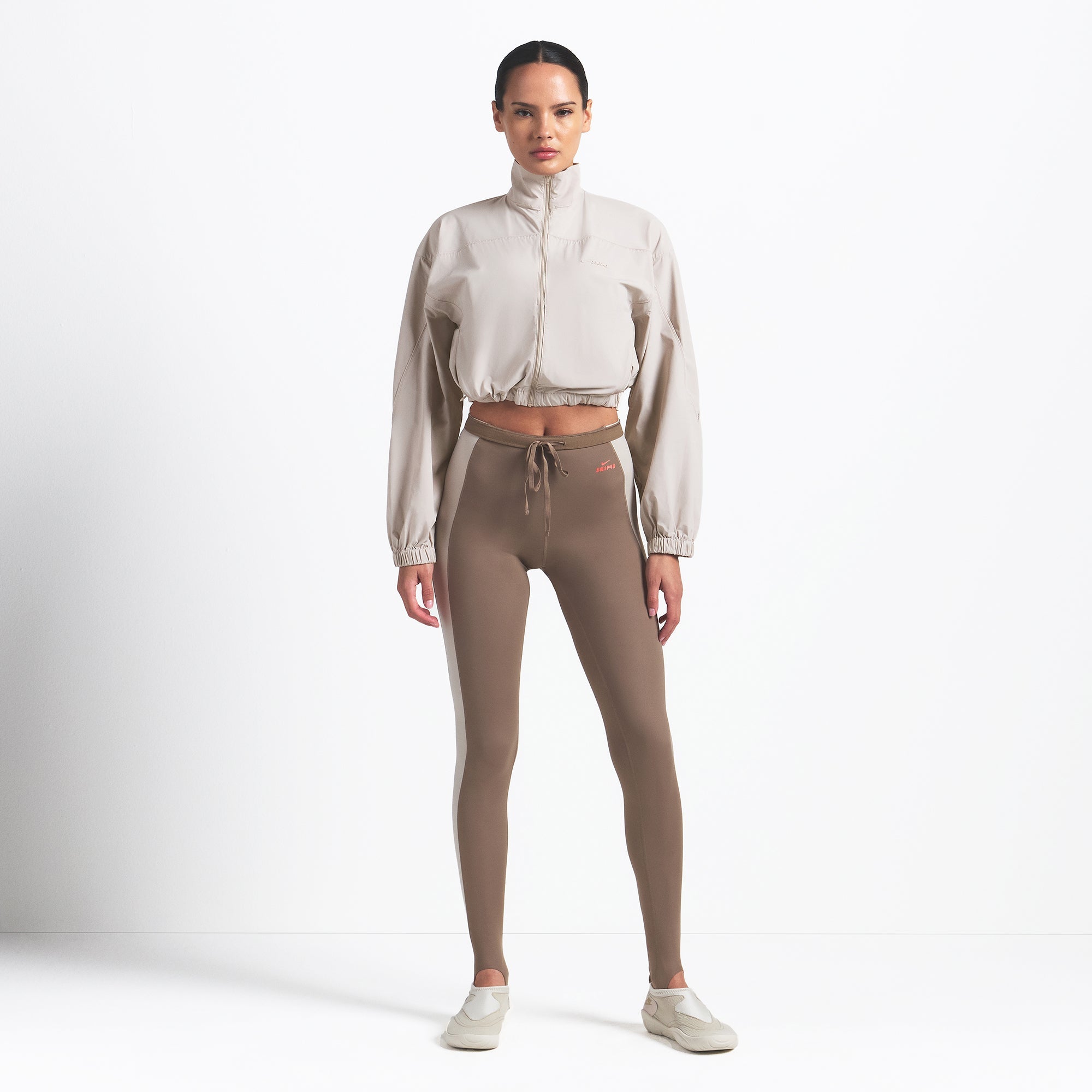 NikeSKIMS WOVEN NYLON CROP JACKET | STONE