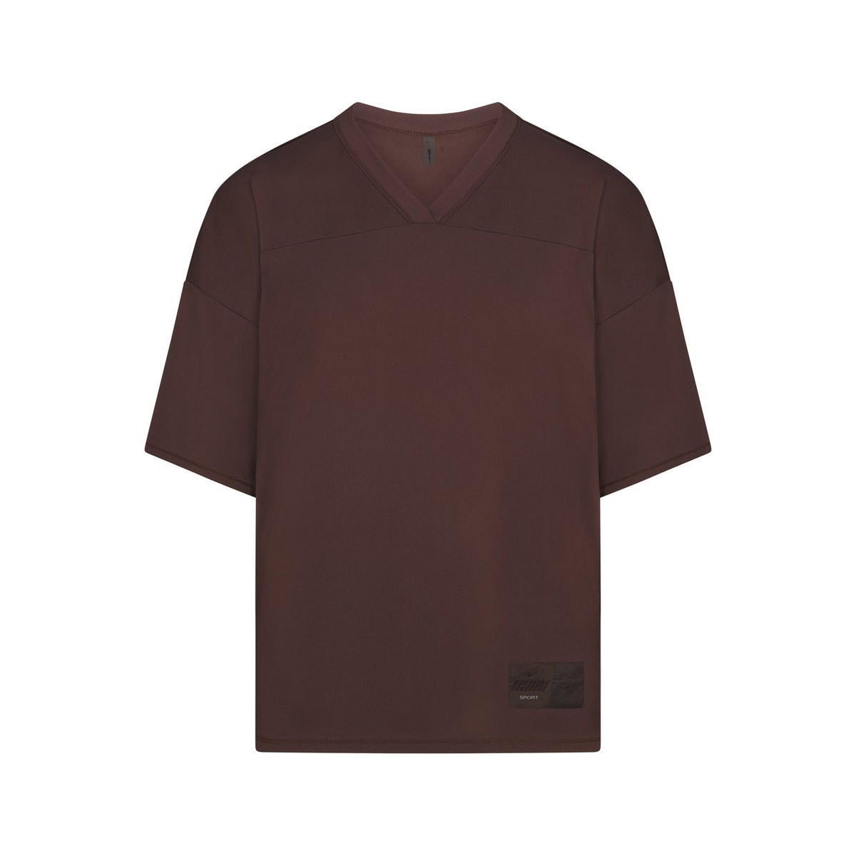 NikeSKIMS AIRY V-NECK OVERSIZED TOP | DARK SEPIA